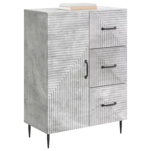  Széf fiókkal Betonszürke 66 x 34,5 x 89,5 cm Szerelt Fa