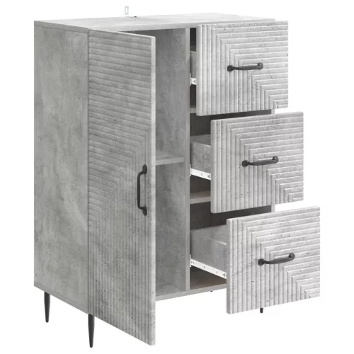  Széf fiókkal Betonszürke 66 x 34,5 x 89,5 cm Szerelt Fa