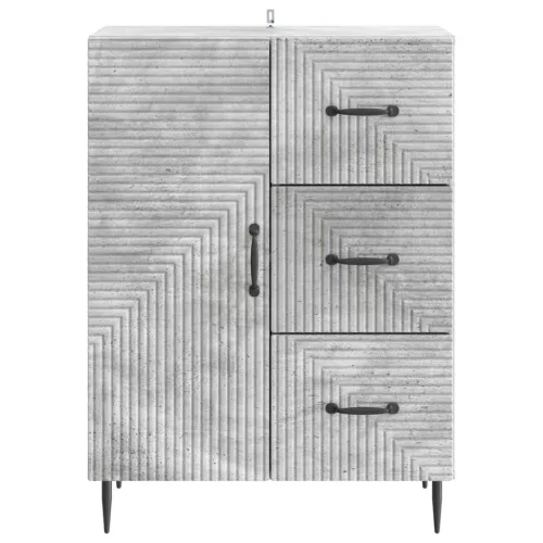  Széf fiókkal Betonszürke 66 x 34,5 x 89,5 cm Szerelt Fa