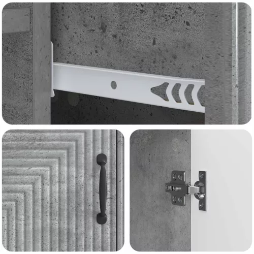  Széf fiókkal Betonszürke 66 x 34,5 x 89,5 cm Szerelt Fa