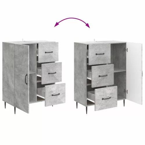  Széf fiókkal Betonszürke 66 x 34,5 x 89,5 cm Szerelt Fa