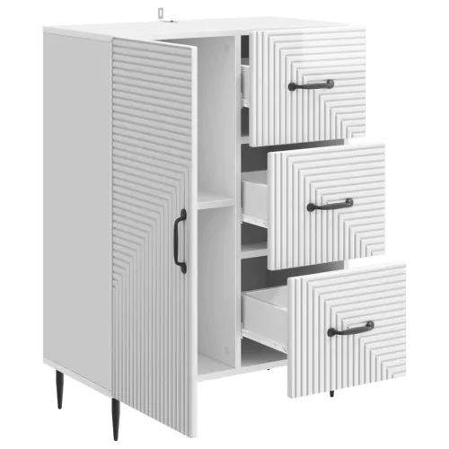  Széf fiókkal Magasfényű Fehér 66 x 34,5 x 89,5 cm Szerelt Fa