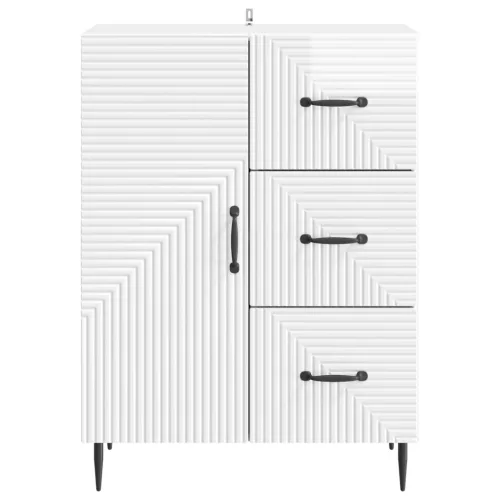  Széf fiókkal Magasfényű Fehér 66 x 34,5 x 89,5 cm Szerelt Fa