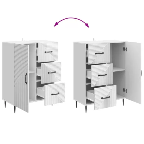  Széf fiókkal Magasfényű Fehér 66 x 34,5 x 89,5 cm Szerelt Fa