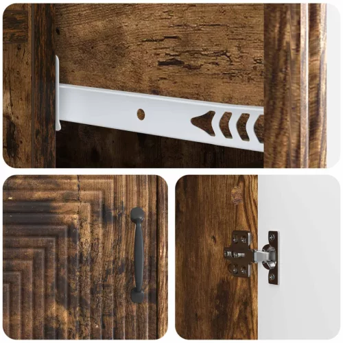  Széf fiókkal Füstös Tölgy 66 x 34,5 x 89,5 cm Szerelt Fa