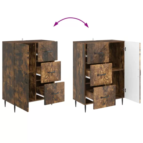  Széf fiókkal Füstös Tölgy 66 x 34,5 x 89,5 cm Szerelt Fa