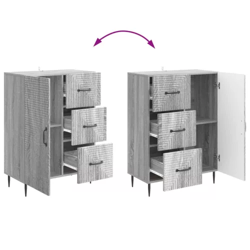  Széf fiókkal Szürke Sonoma 66 x 34,5 x 89,5 cm Szerelt Fa