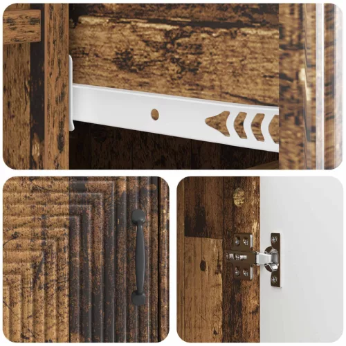  Széf fiókkal Antik Fa 66 x 34,5 x 89,5 cm Szerelt Fa