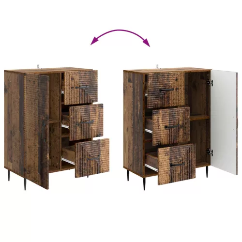  Széf fiókkal Antik Fa 66 x 34,5 x 89,5 cm Szerelt Fa