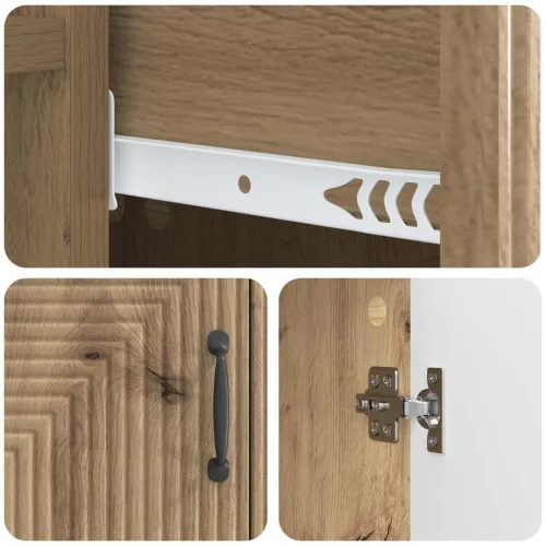  Széf fiókkal Kézműves Tölgy 66 x 34,5 x 89,5 cm Szerelt Fa