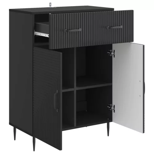  Széf fiókkal Fekete 66 x 34,5 x 89,5 cm Szerelt Fa