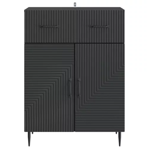  Széf fiókkal Fekete 66 x 34,5 x 89,5 cm Szerelt Fa