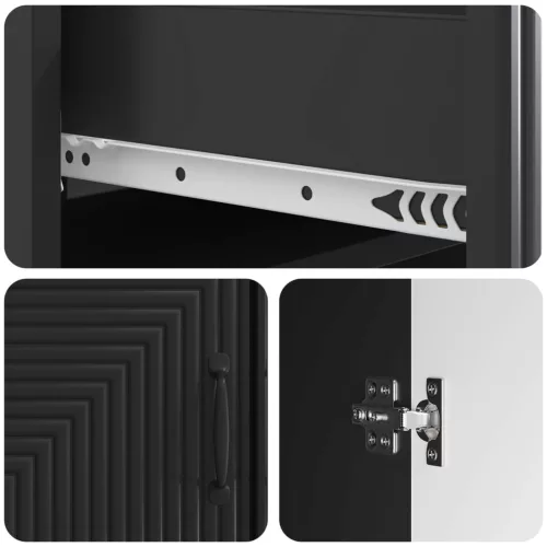  Széf fiókkal Fekete 66 x 34,5 x 89,5 cm Szerelt Fa