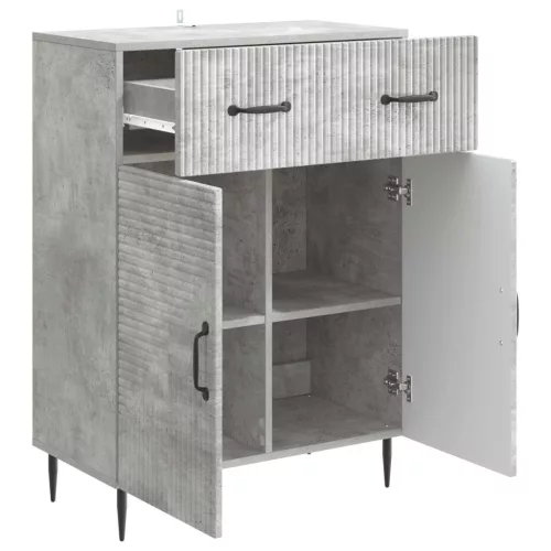  Széf fiókkal Betonszürke 66 x 34,5 x 89,5 cm Szerelt Fa