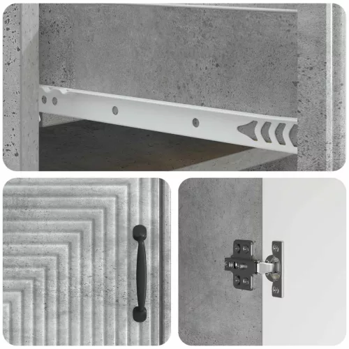  Széf fiókkal Betonszürke 66 x 34,5 x 89,5 cm Szerelt Fa