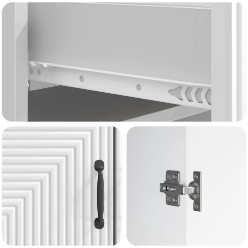  Széf fiókkal Magasfényű Fehér 66 x 34,5 x 89,5 cm Szerelt Fa