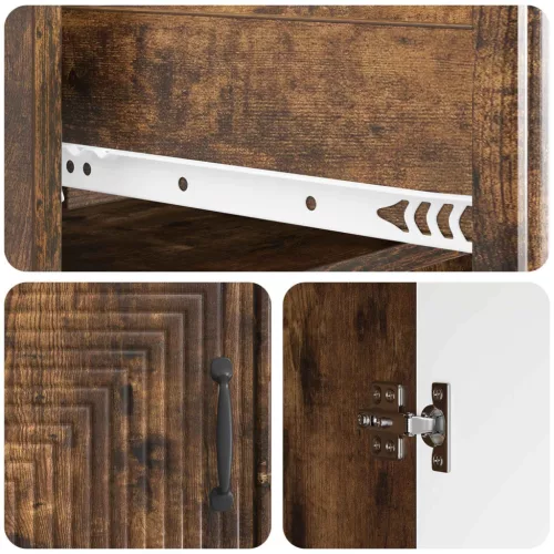  Széf fiókkal Füstös Tölgy 66 x 34,5 x 89,5 cm Szerelt Fa