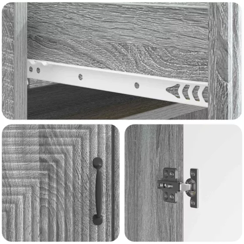  Széf fiókkal Szürke Sonoma 66 x 34,5 x 89,5 cm Szerelt Fa