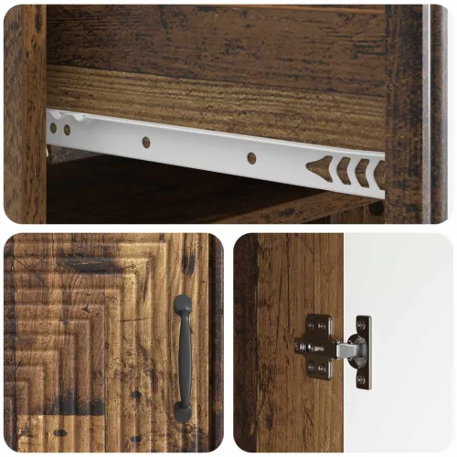  Széf fiókkal Antik Fa 66 x 34,5 x 89,5 cm Szerelt Fa