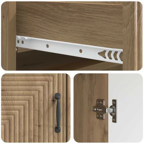  Széf fiókkal Kézműves Tölgy 66 x 34,5 x 89,5 cm Szerelt Fa