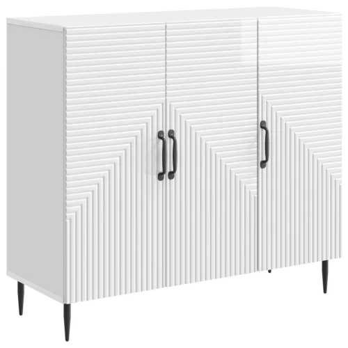  Széf Magasfényű Fehér 89 x 34,5 x 80 cm Szerelt Fa