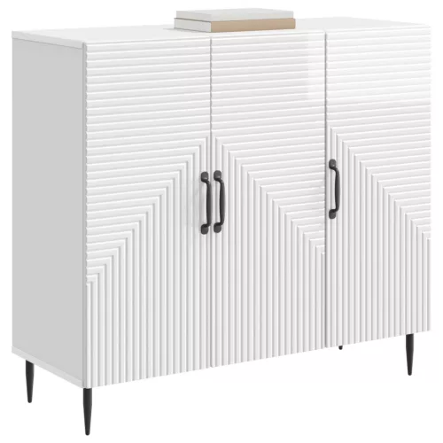  Széf Magasfényű Fehér 89 x 34,5 x 80 cm Szerelt Fa