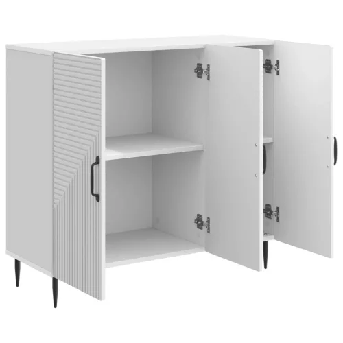  Széf Magasfényű Fehér 89 x 34,5 x 80 cm Szerelt Fa