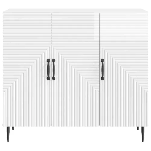  Széf Magasfényű Fehér 89 x 34,5 x 80 cm Szerelt Fa