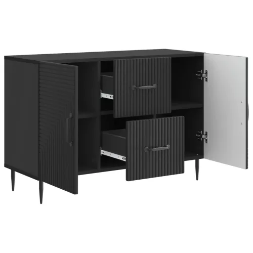  Széf fiókkal Fekete 89 x 34,5 x 60 cm Szerelt Fa