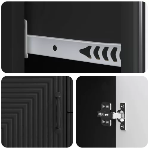  Széf fiókkal Fekete 89 x 34,5 x 60 cm Szerelt Fa