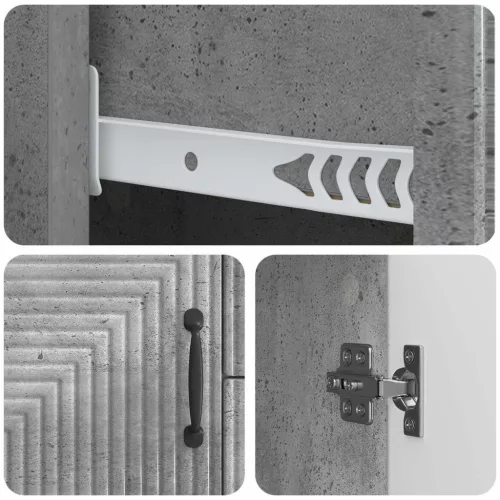  Széf fiókkal Betonszürke 89 x 34,5 x 60 cm Szerelt Fa