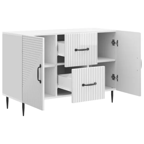  Széf fiókkal Magasfényű Fehér 89 x 34,5 x 60 cm Szerelt Fa