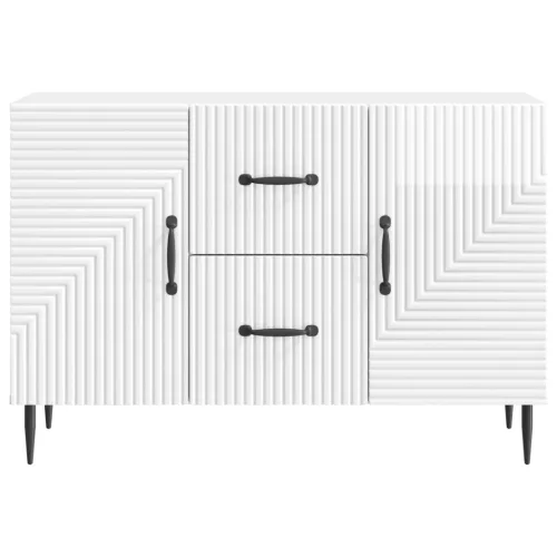  Széf fiókkal Magasfényű Fehér 89 x 34,5 x 60 cm Szerelt Fa