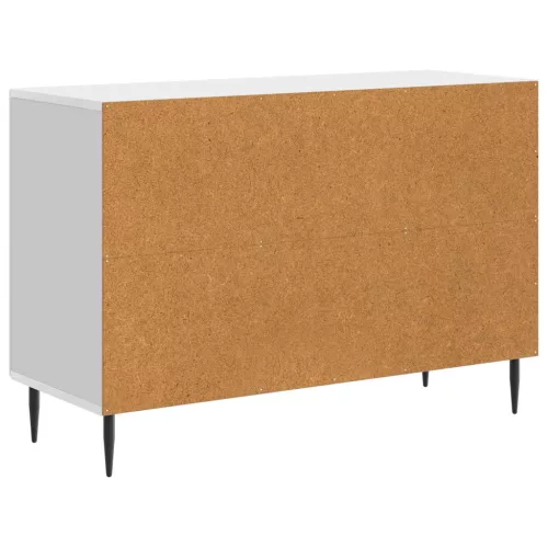  Széf fiókkal Magasfényű Fehér 89 x 34,5 x 60 cm Szerelt Fa