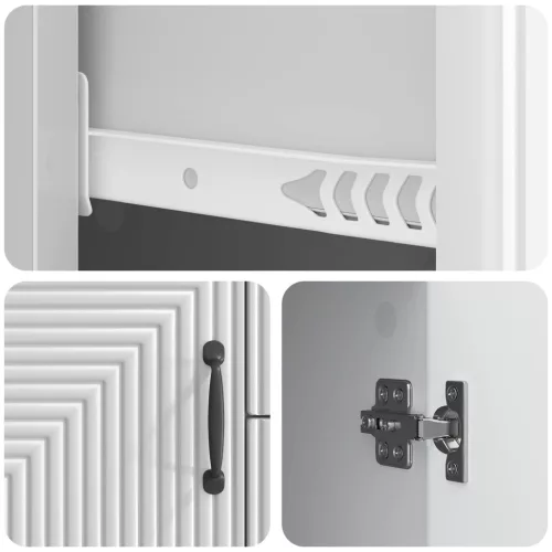  Széf fiókkal Magasfényű Fehér 89 x 34,5 x 60 cm Szerelt Fa