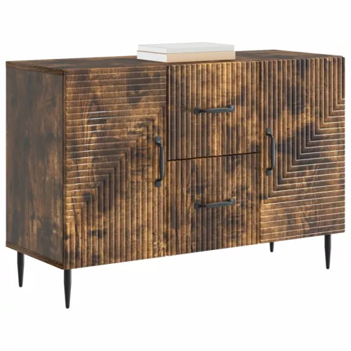  Széf fiókkal Füstös Tölgy 89 x 34,5 x 60 cm Szerelt Fa