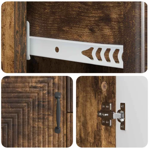  Széf fiókkal Füstös Tölgy 89 x 34,5 x 60 cm Szerelt Fa