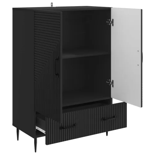  Széf fiókkal Fekete 66 x 34,5 x 95 cm Szerelt Fa