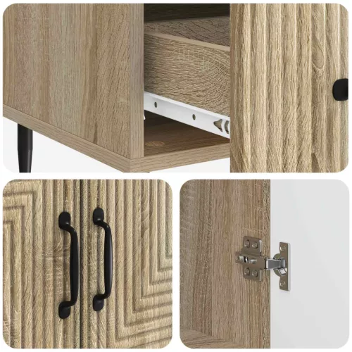  Széf fiókkal Sonoma Tölgy 66 x 34,5 x 95 cm Szerelt Fa