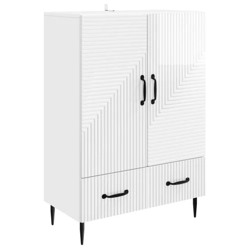  Széf fiókkal Magasfényű Fehér 66 x 34,5 x 95 cm Szerelt Fa