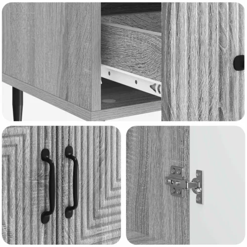  Széf fiókkal Szürke Sonoma 66 x 34,5 x 95 cm Szerelt Fa