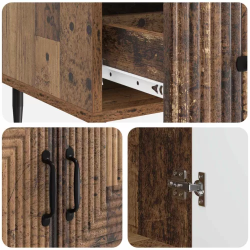  Széf fiókkal Antik Fa 66 x 34,5 x 95 cm Szerelt Fa