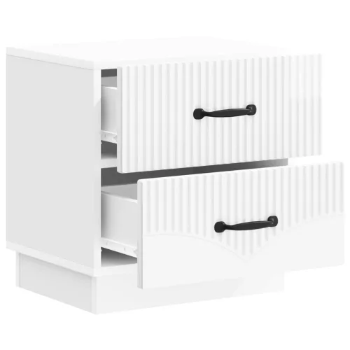  Éjjeliszekrény Magasfényű Fehér 43 x 34,5 x 44,5 cm Szerelt Fa