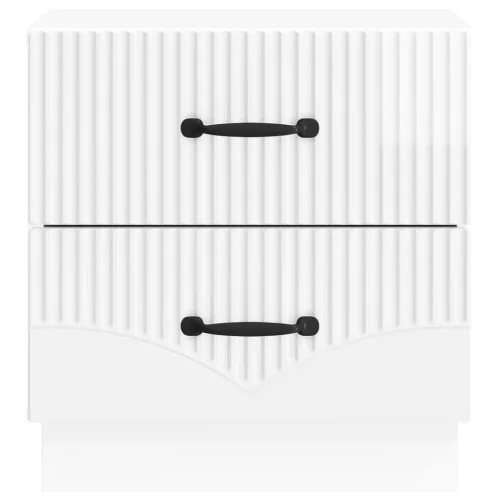  Éjjeliszekrény Magasfényű Fehér 43 x 34,5 x 44,5 cm Szerelt Fa