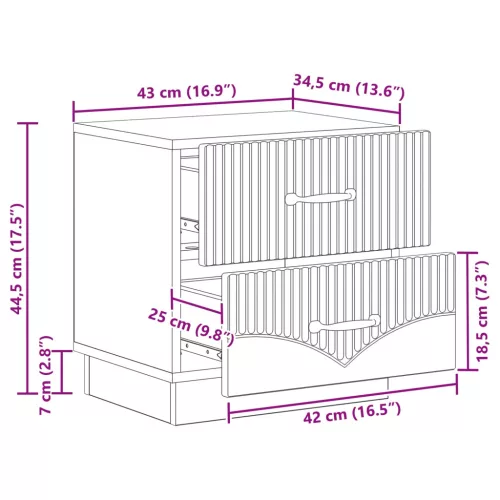  Éjjeliszekrény Szürke Sonoma 43 x 34,5 x 44,5 cm Szerelt Fa