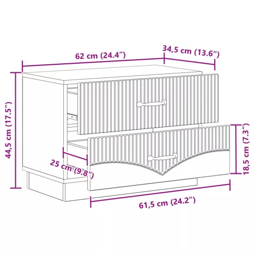  Éjjeliszekrény Szürke Sonoma 62 x 34,5 x 44,5 cm Szerelt Fa