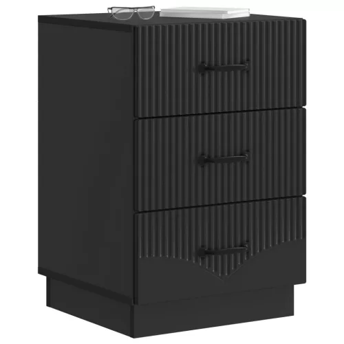  Éjjeliszekrény fiókkal Fekete 43 x 41 x 63,5 cm Szerelt Fa