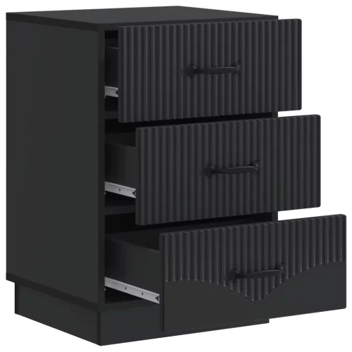  Éjjeliszekrény fiókkal Fekete 43 x 41 x 63,5 cm Szerelt Fa