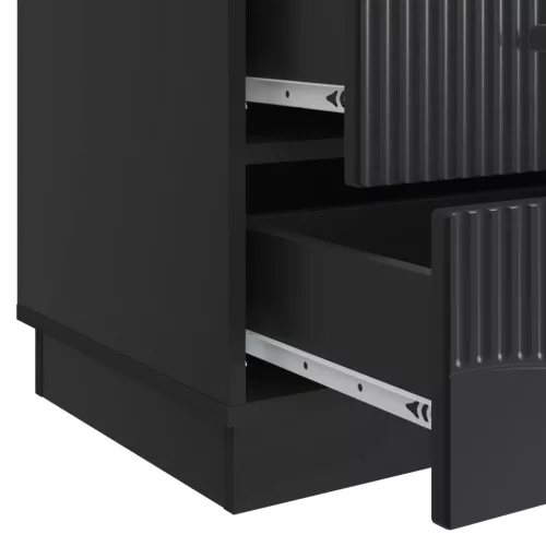  Éjjeliszekrény fiókkal Fekete 43 x 41 x 63,5 cm Szerelt Fa