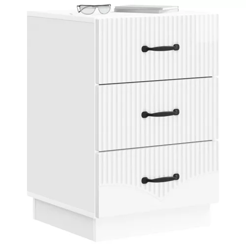  Éjjeliszekrény Magasfényű Fehér 43 x 41 x 63,5 cm Szerelt Fa